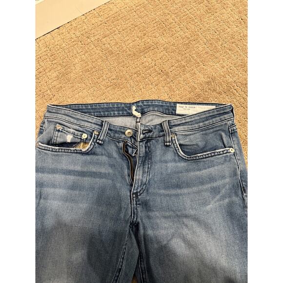 Rag & Bone Dre Low-Rise Slim Boyfriend Jeans Womens Size 27 Light Blue - Picture 6 of 10